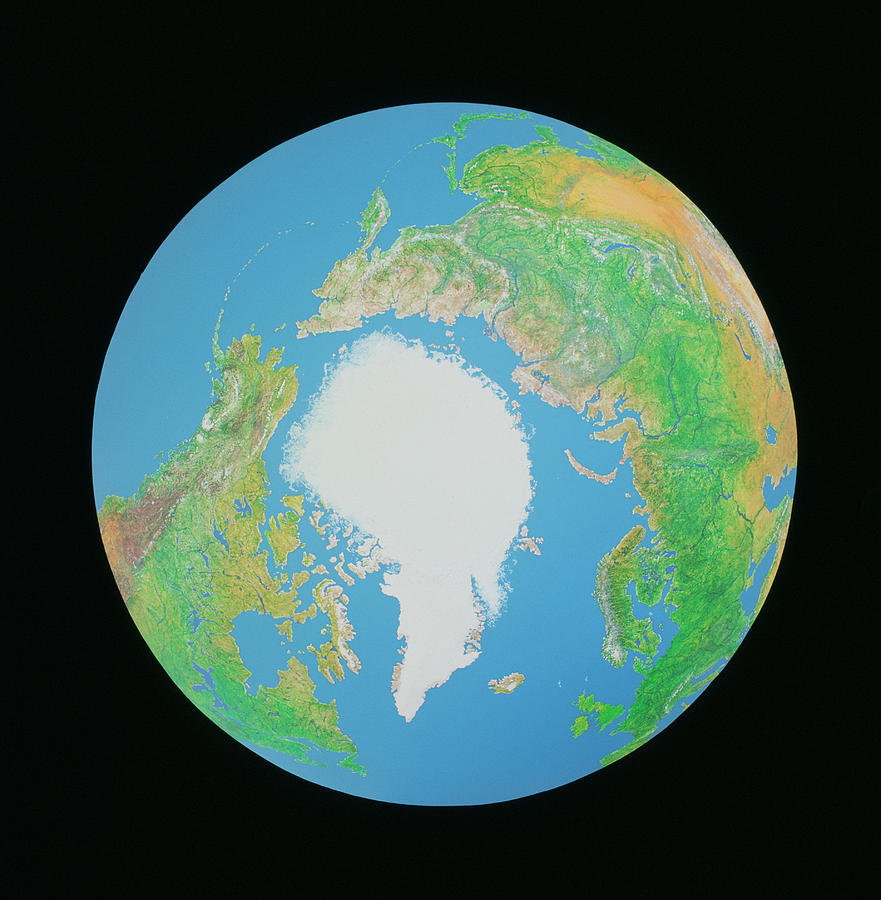 Whole Earth Centred On The North Pole by Julian Baum & David Angus ...