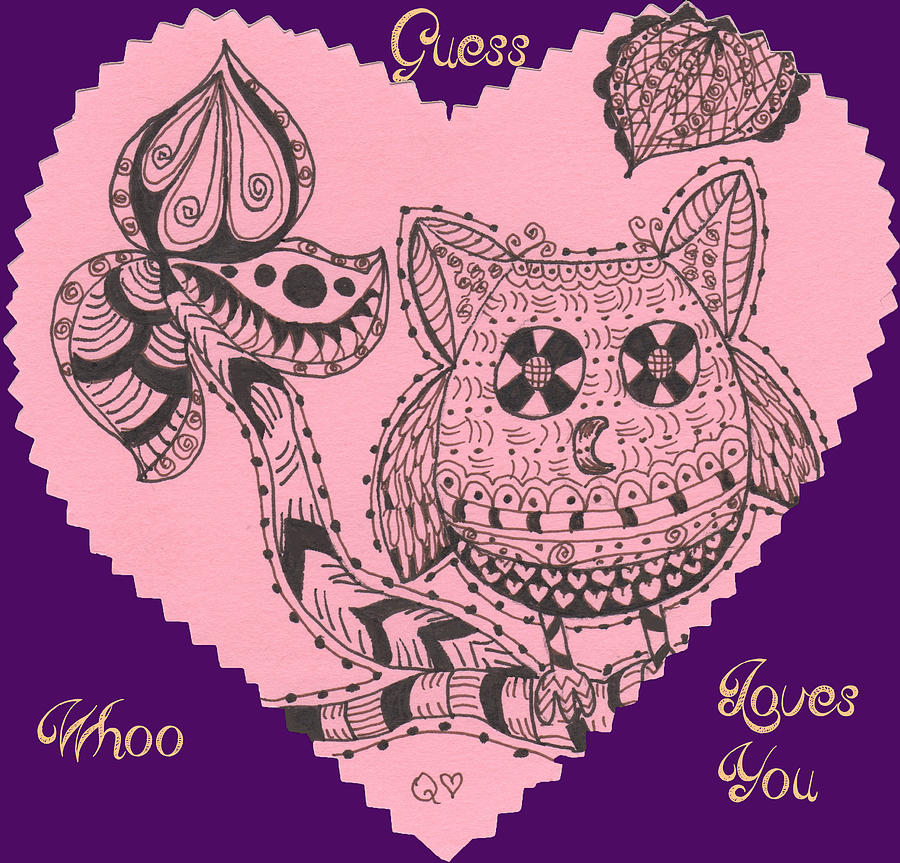 Whoo Loves You Drawing by Quwatha Valentine