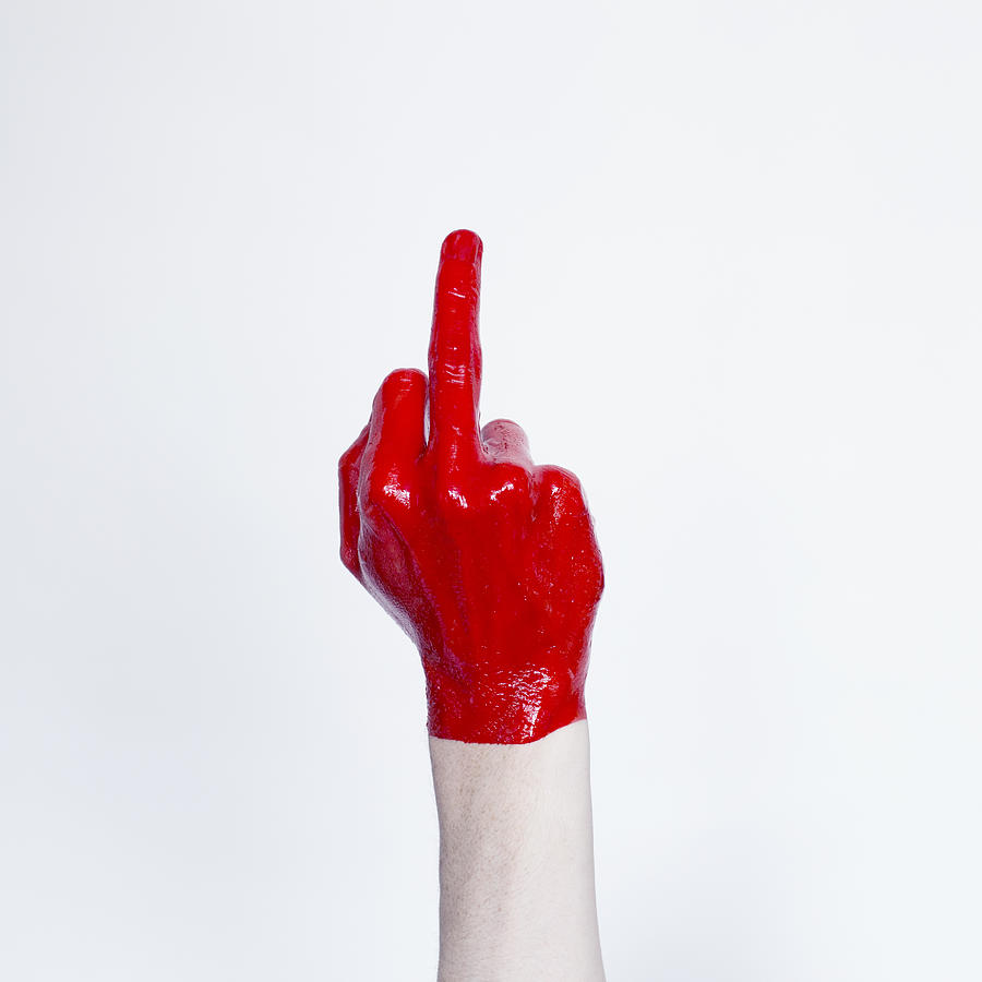 Whoops, red middlefinger up Photograph by By Wunderfool