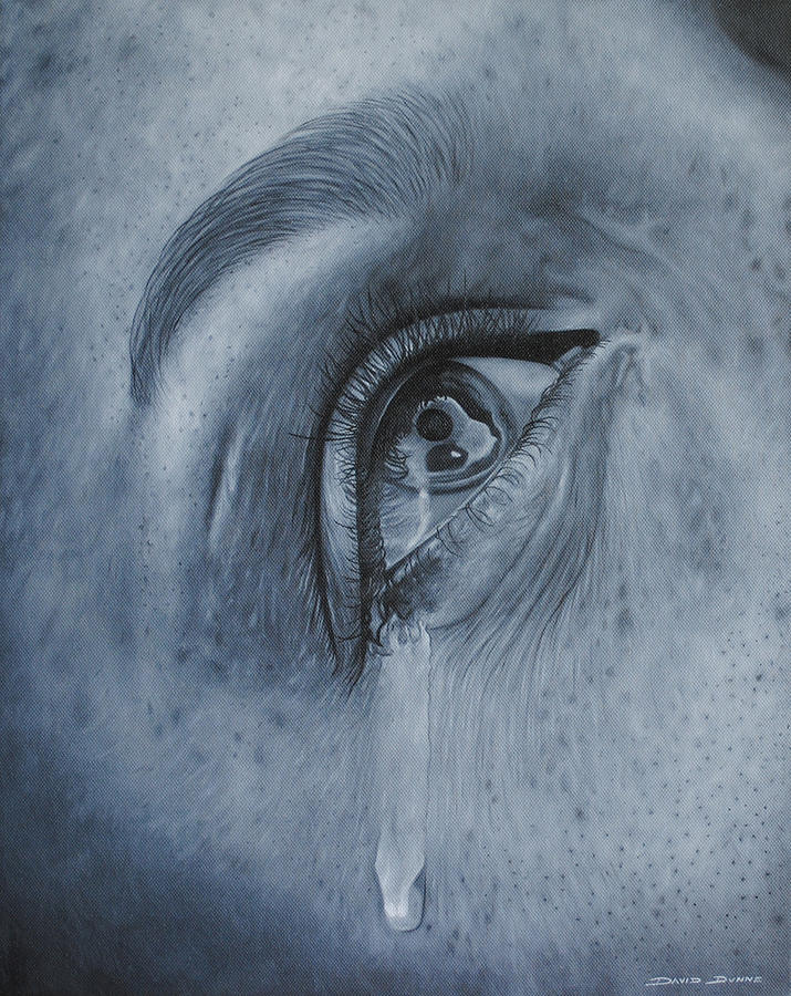 Why is she crying Painting by David Dunne