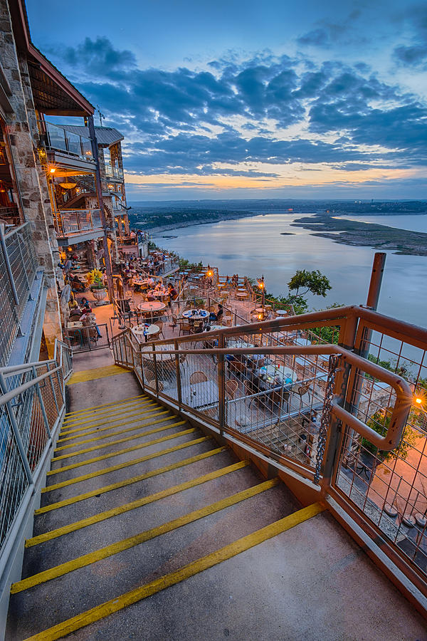 Wide Angle View Of The Oasis And Lake Travis - Austin Texas Photograph