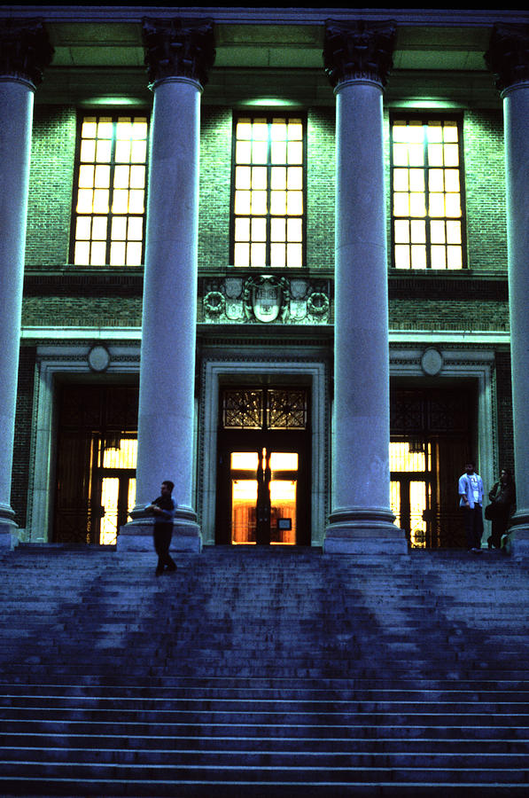 Widener Library at Dusk Harvard Photograph by Tom Wurl