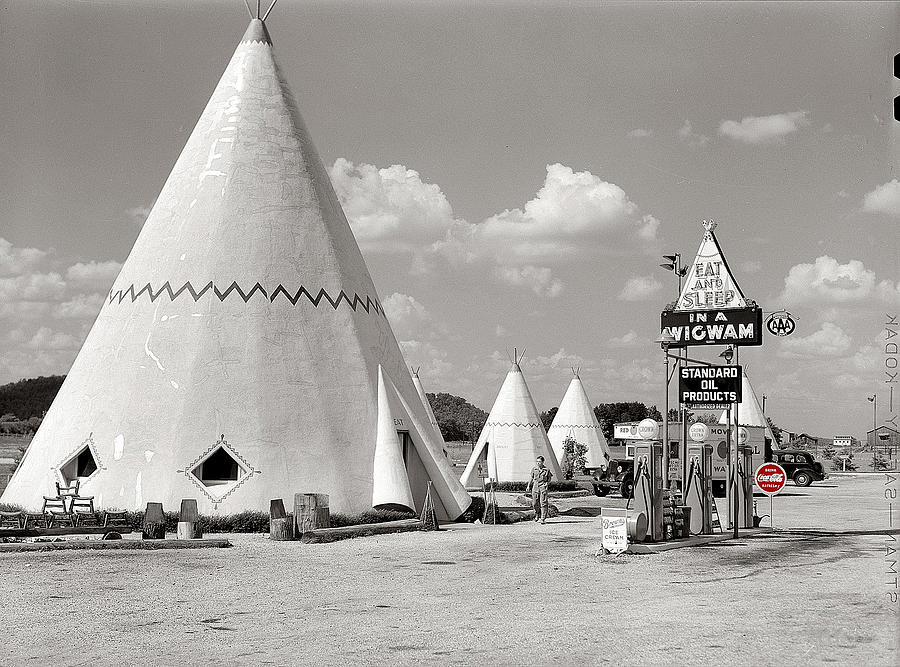 Wigwam Village #2 Coca-Cola sign Marion Post Wolcott  Cave City Kentucky July 1940-2014 Photograph by David Lee Guss
