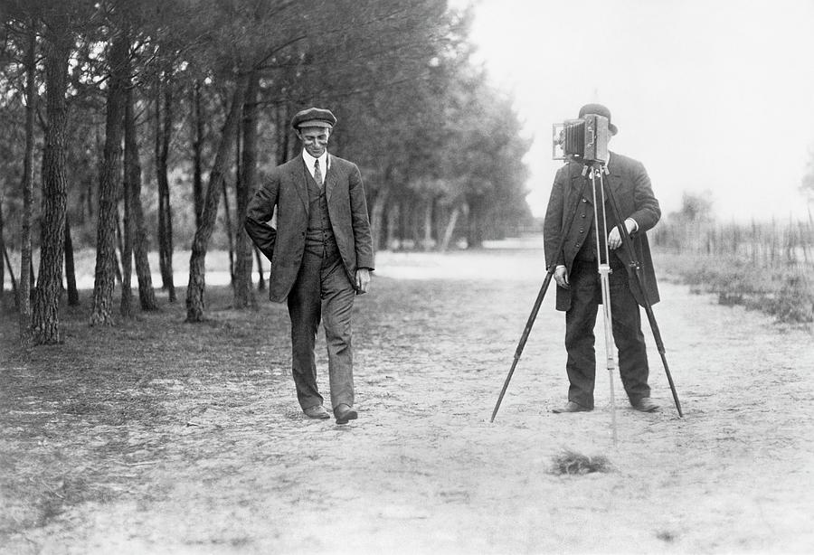 Wilbur Wright And Photographer Photograph by Library Of Congress
