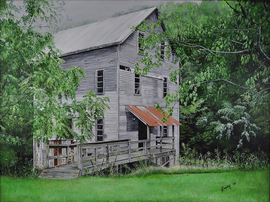 Old Grist Mill Painting - Wilburn Mill 1 by Emily Land