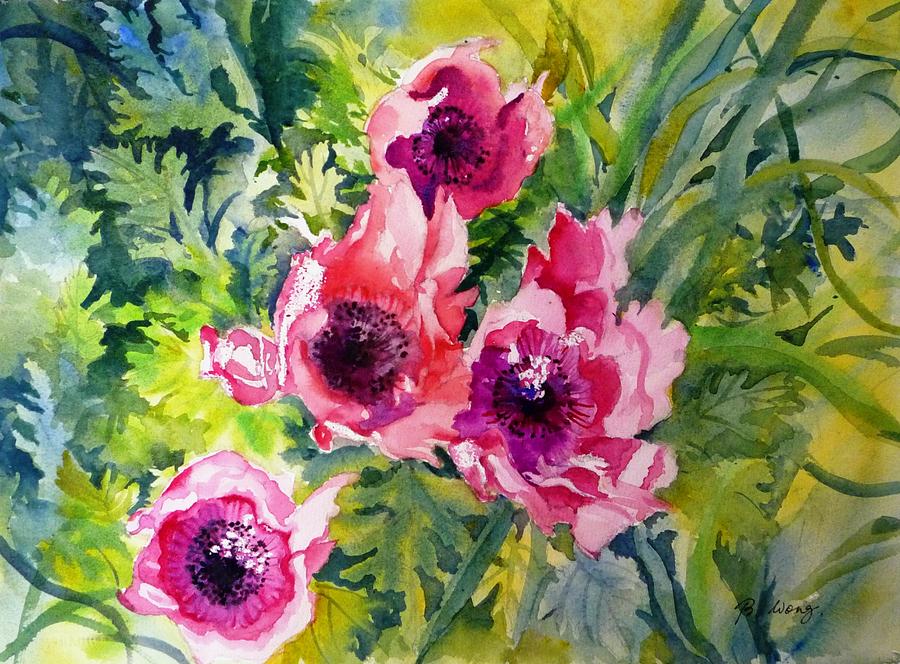 Wild Anemones Painting by Betty M M Wong