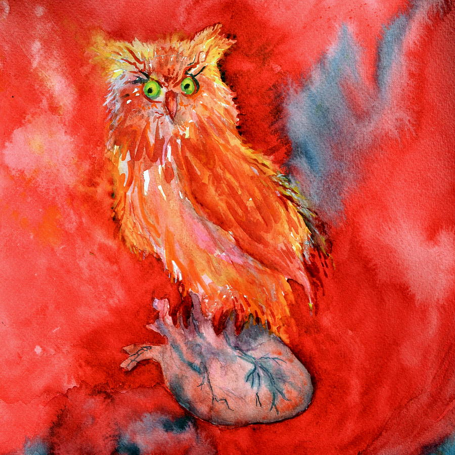 Owl Painting - Wild At Heart by Beverley Harper Tinsley