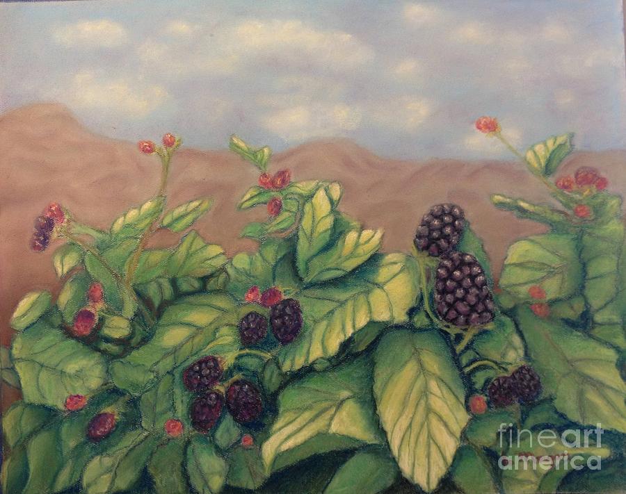 Wild Blackberries Painting by Laurie Morgan