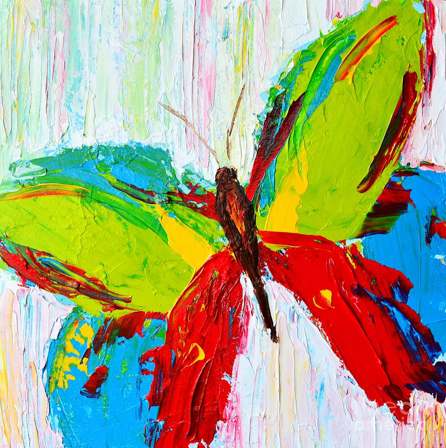 Wild Butterflies - Modern Impressionistic Art - Palette Knife colorful Painting Painting by Patricia Awapara