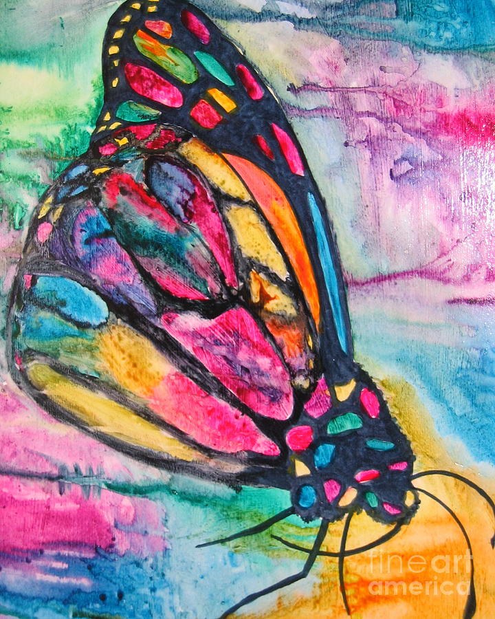 Stained Glass Butterfly Painting by Marilyn Healey - Pixels