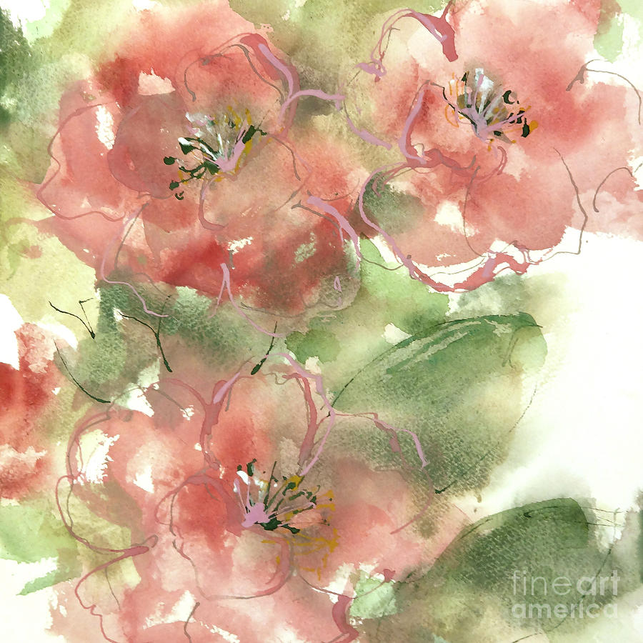 Wild Camellia 2 Painting by Chris Paschke