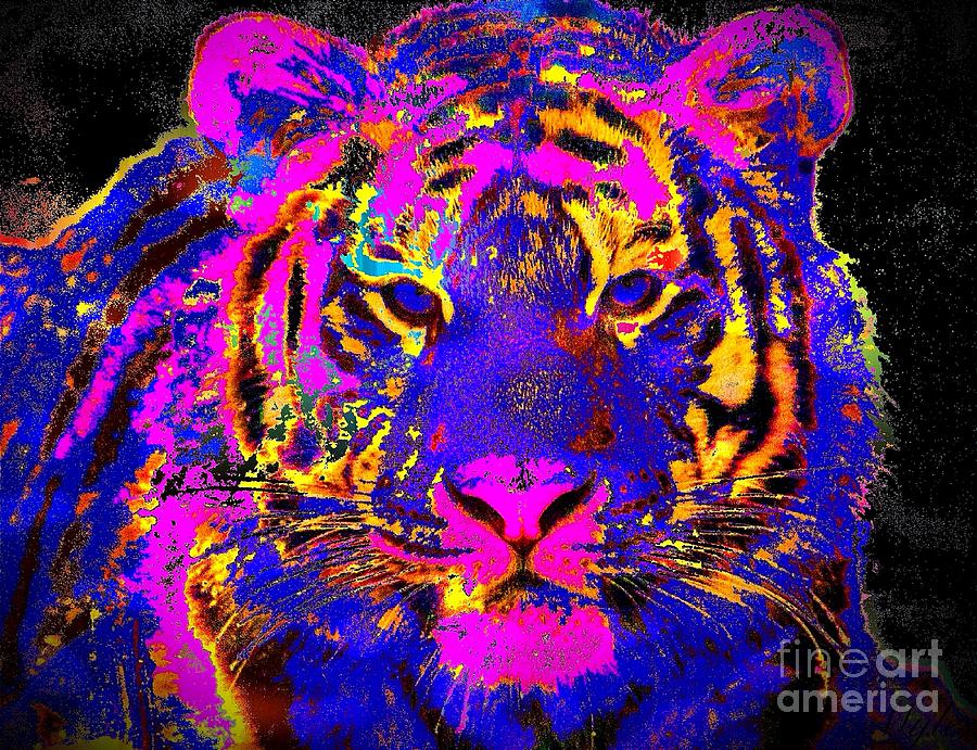 Wild Cat Tiger Painting by Saundra Myles