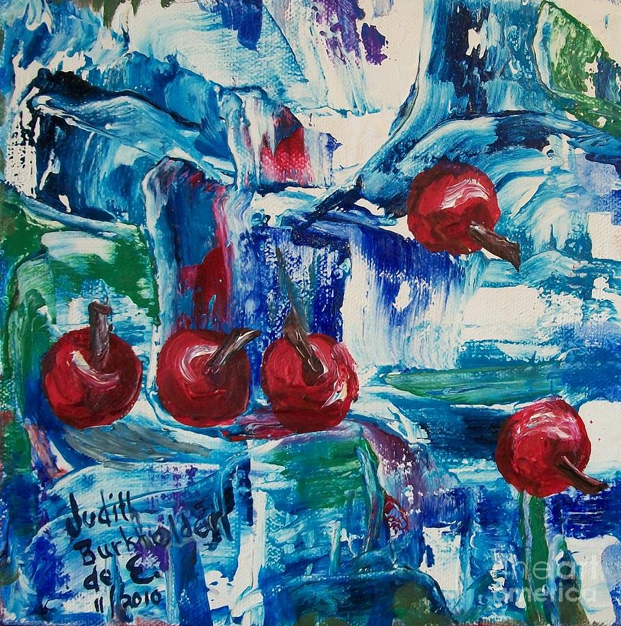 Wild Cherries on Ice - SOLD Painting by Judith Espinoza