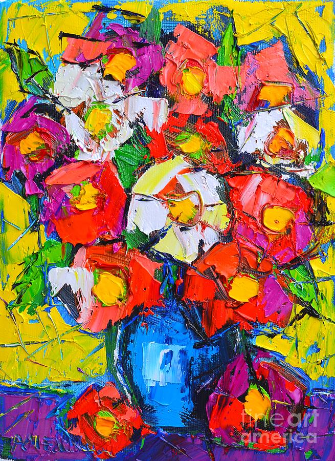 Wild Colorful Flowers Painting by Ana Maria Edulescu