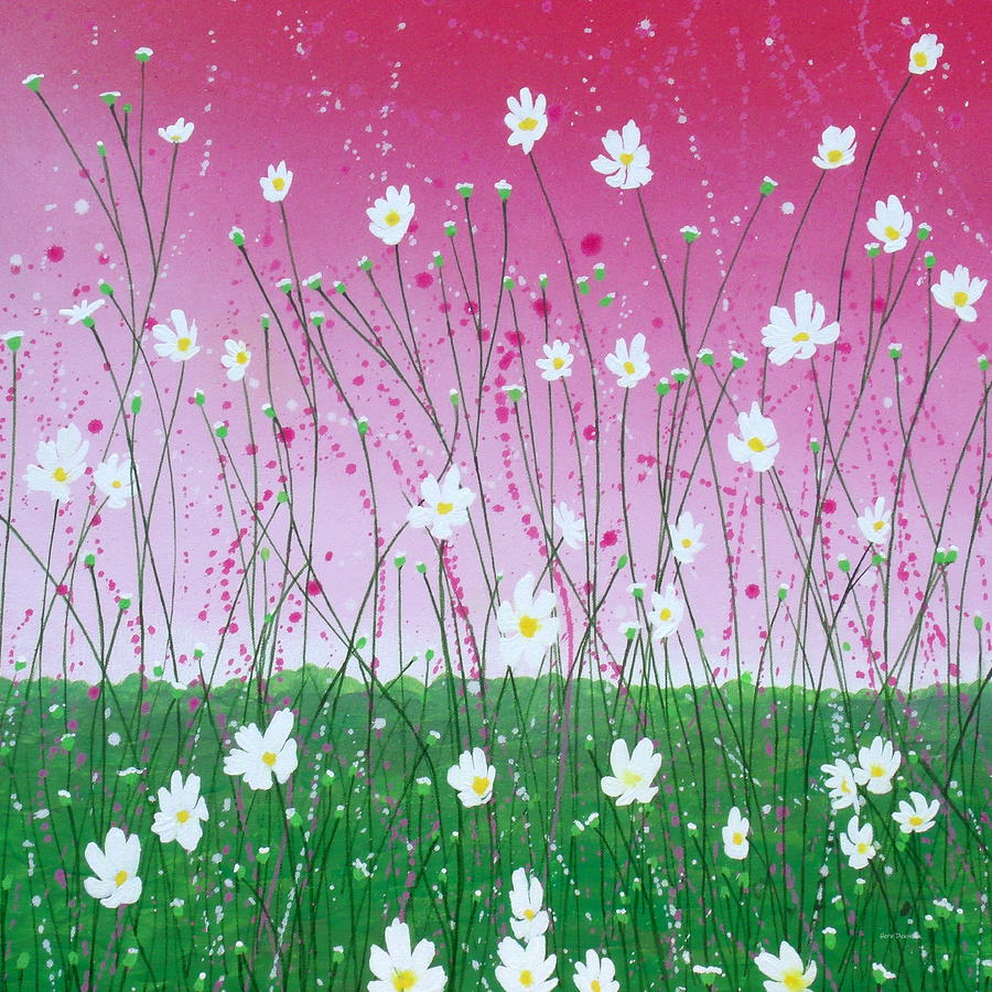 Wild Daisy Field Painting by Herb Dickinson