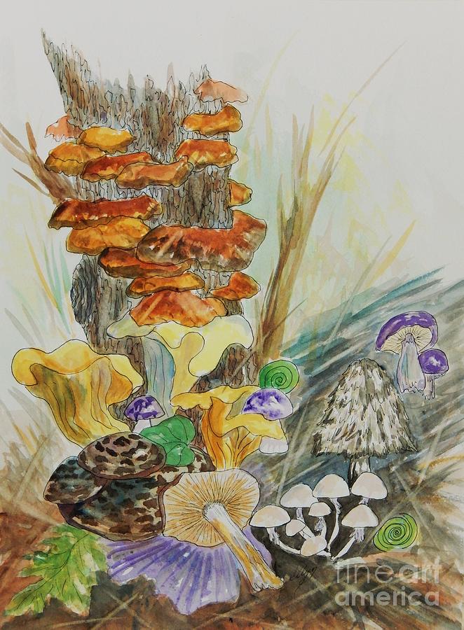 Wild Edible Mushrooms Painting by Ellen Levinson