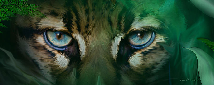 Wild Eyes - Ocelot Mixed Media by Carol Cavalaris