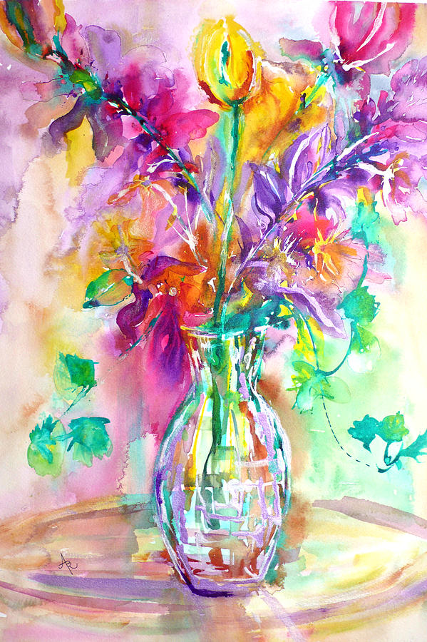 Wild Flowers Painting by Anna Ruzsan