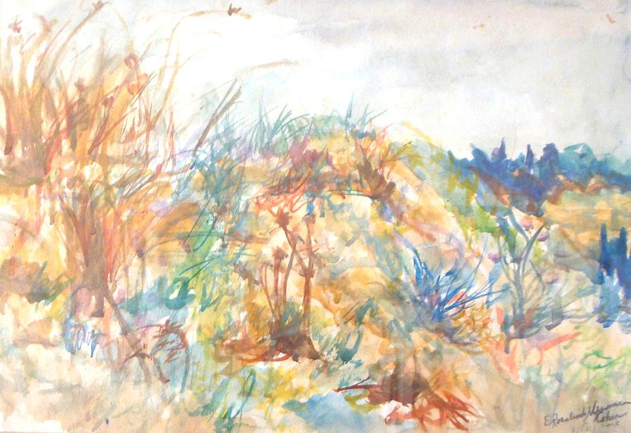 Wild Flowers in Talpiot Painting by Esther Newman-Cohen