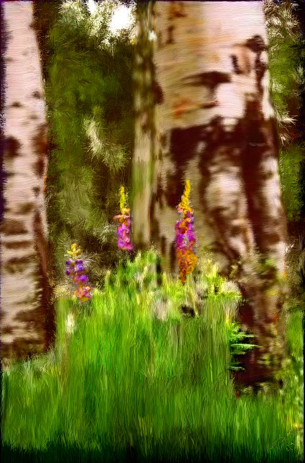 Flower Painting - Wild Flowers in the Forest by Bruce Nutting