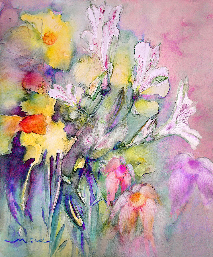 Wild Flowers Painting by Miki De Goodaboom
