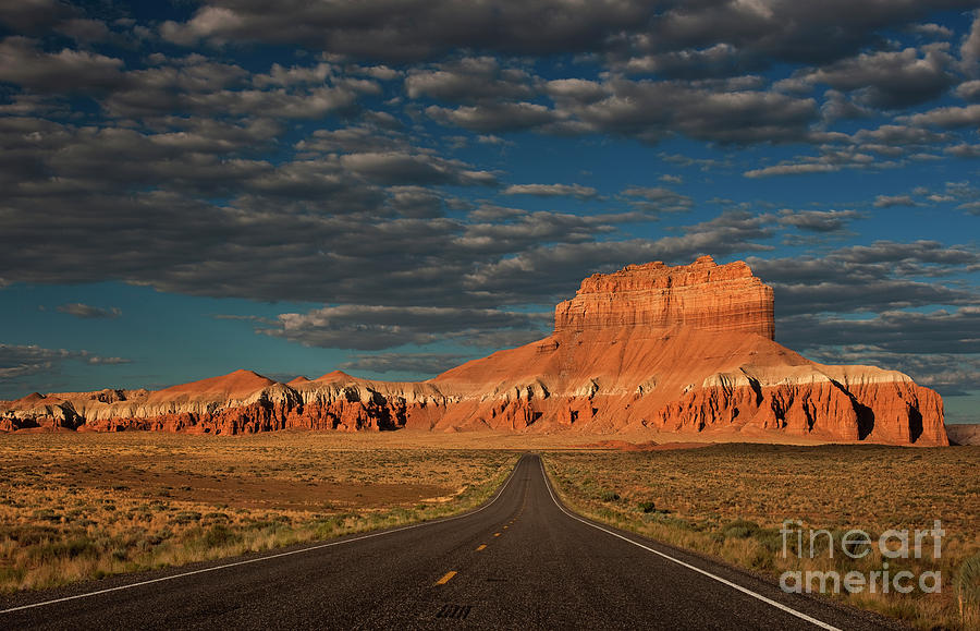 Wild Horse Butte And Road Goblin Valley Utah Photograph by Dave Welling