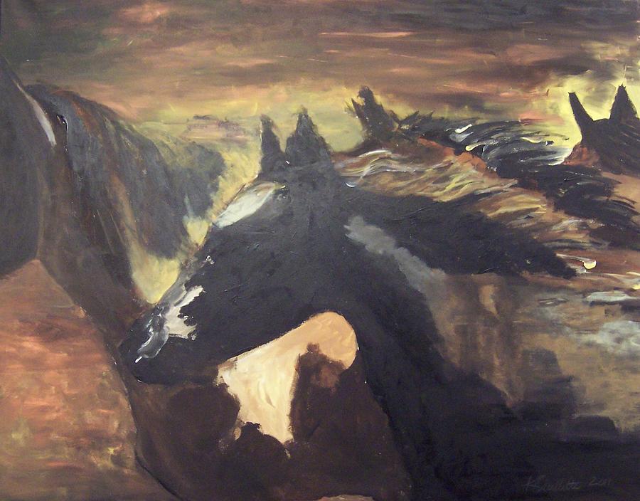 Horses Painting - Wild Horses by Krista Ouellette