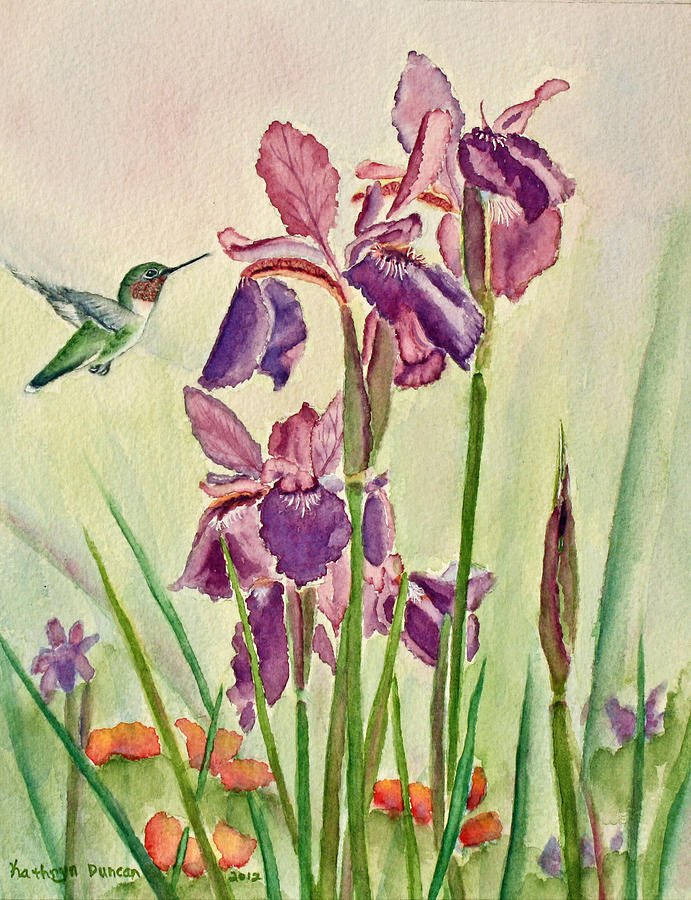 Wild Iris Nectar Painting by Kathryn Duncan