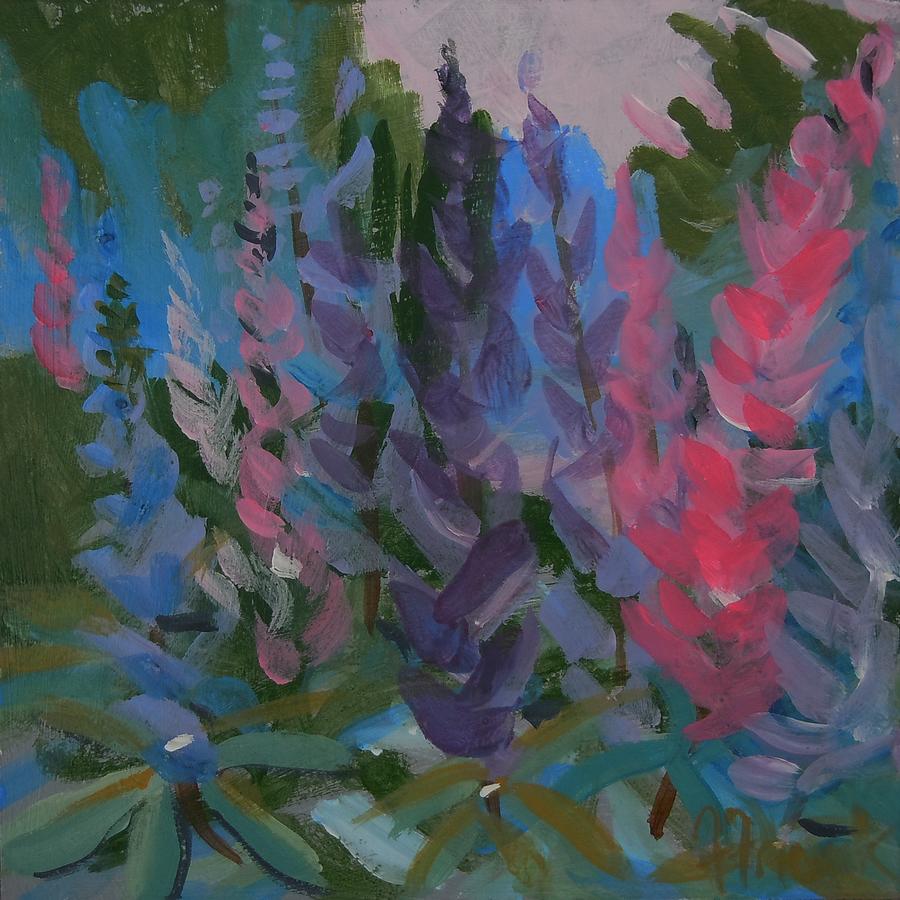 Wild Lupine Painting by Francine Frank