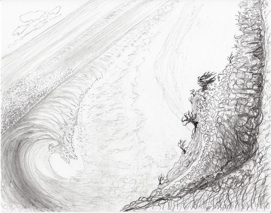 Wild Ocean Drawing by Jim Taylor