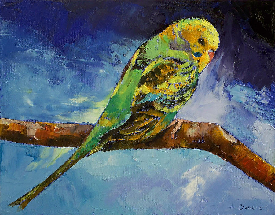 Parakeet Painting - Wild Parakeet by Michael Creese