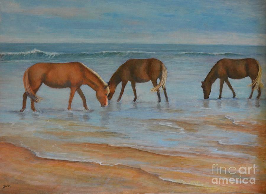 Wild Ponies Painting by Jana Baker