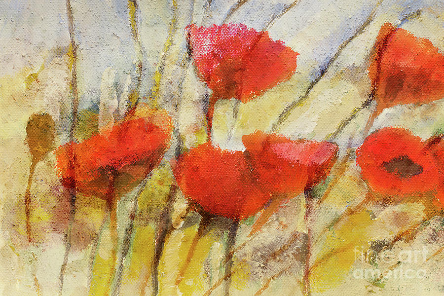 Wild Poppies Painting by Lutz Baar