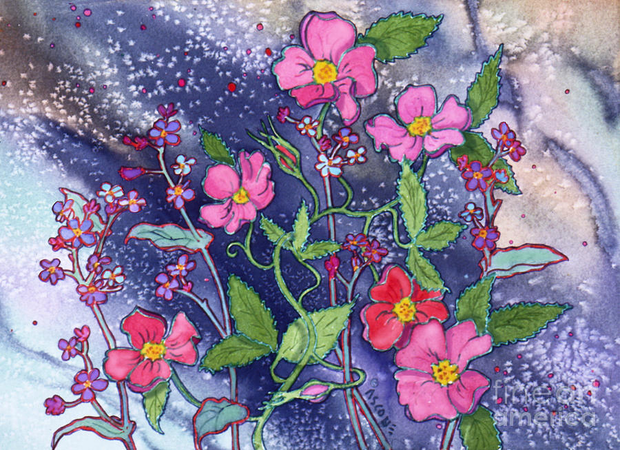 Wild Roses Painting by Teresa Ascone