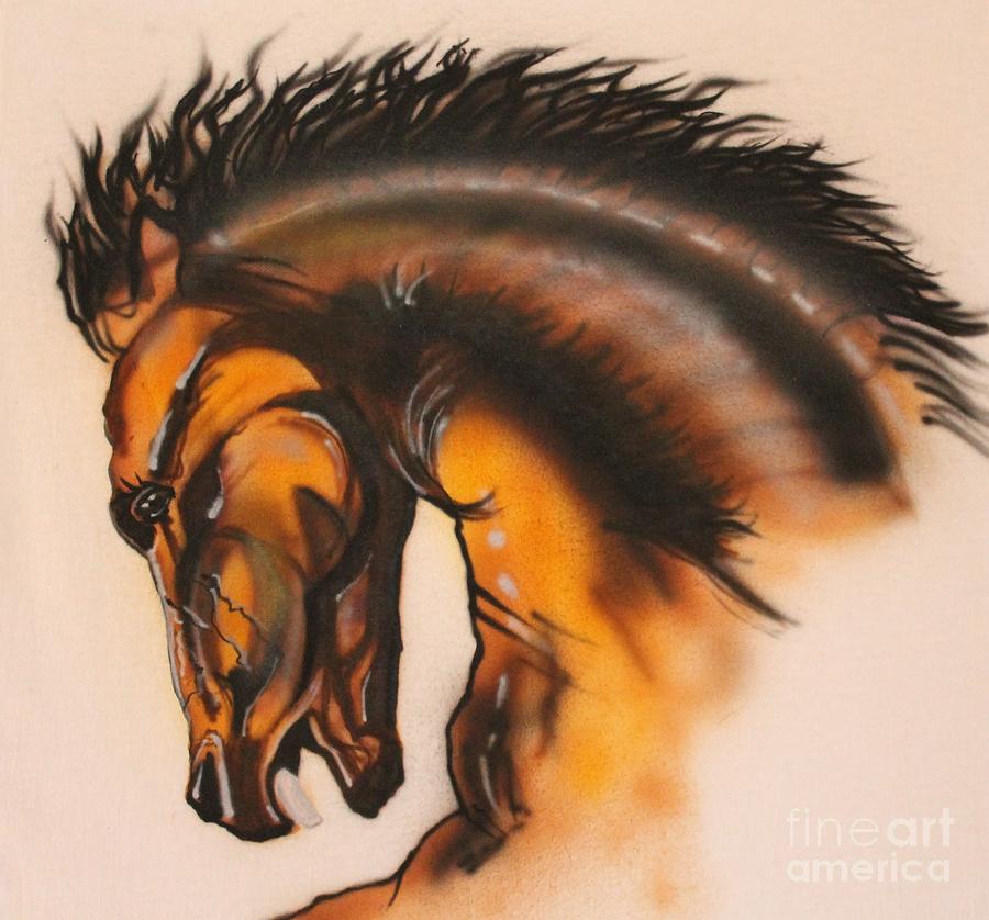 Wild Stallion Painting by Bob Williams