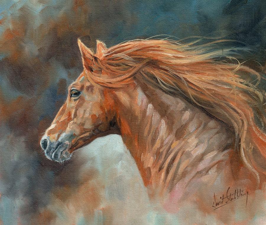 Horse Painting - Wild Stallion by David Stribbling