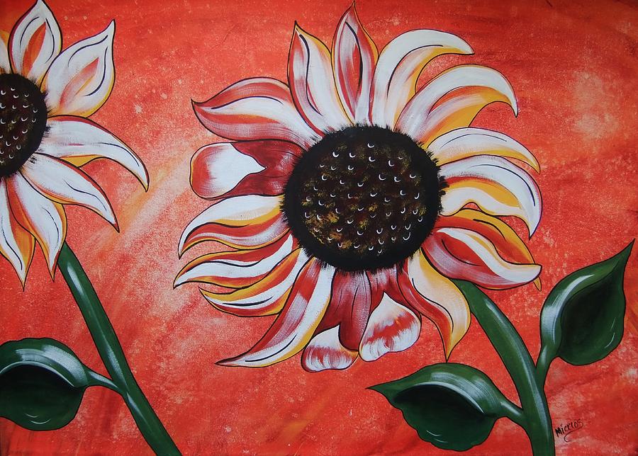 Wild Sunflowers Painting by Cindy Micklos