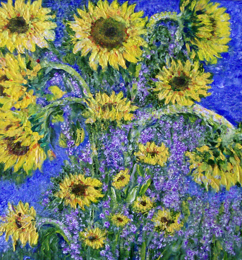 Wild Sunflowers in Glorious Impasto Painting by Shan Ungar | Fine Art ...