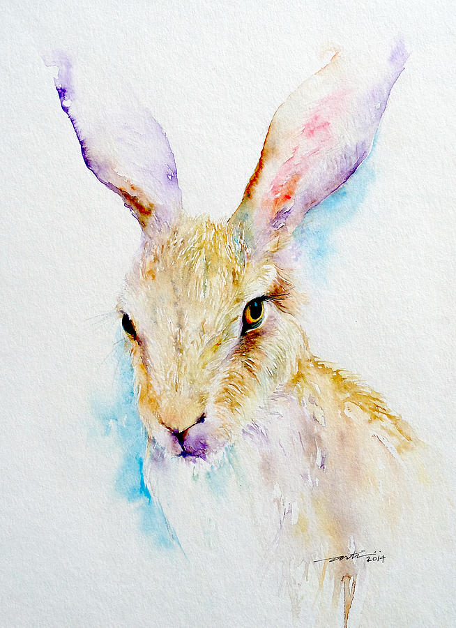 Wild Thing _Brown Hare Portrait Painting by Arti Chauhan
