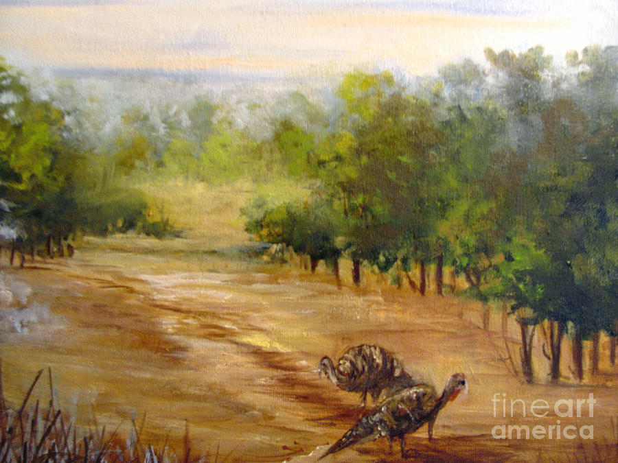 Wild Turkeys Painting by Barbara Haviland