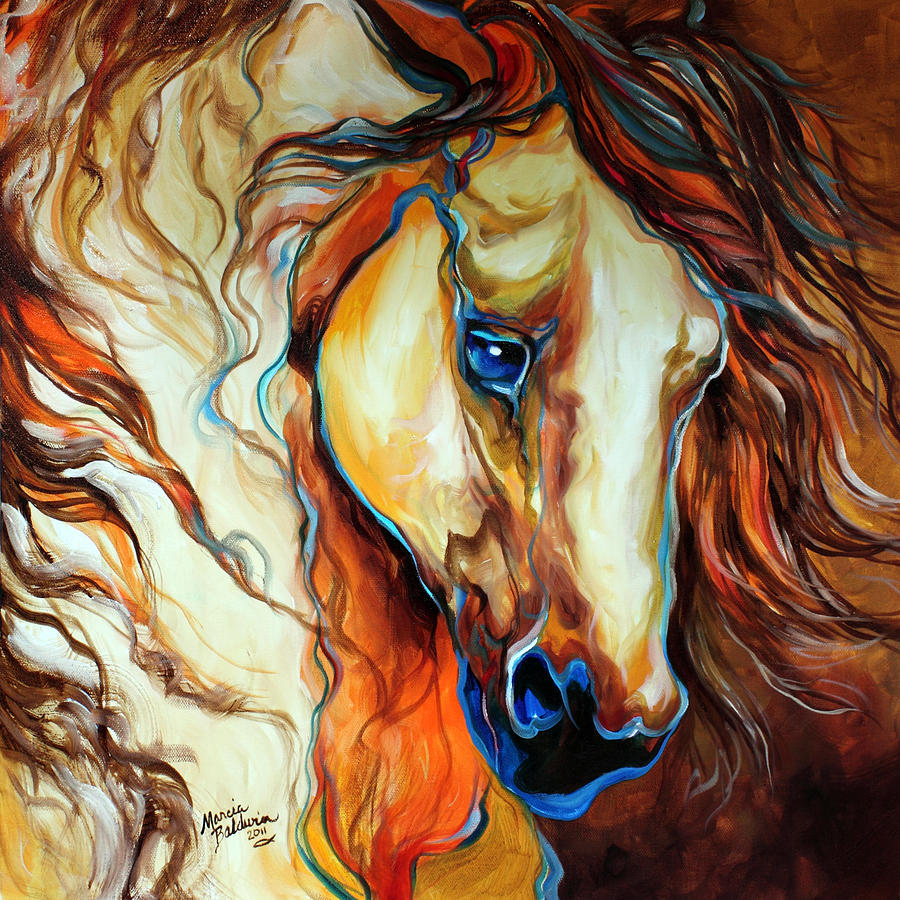 Horse Painting - Wild West Buckskin by Marcia Baldwin