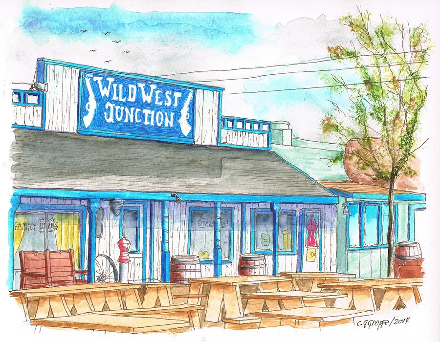 Wild West Junction Saloon in Route 66, Williams, Arizona Painting by Carlos G Groppa
