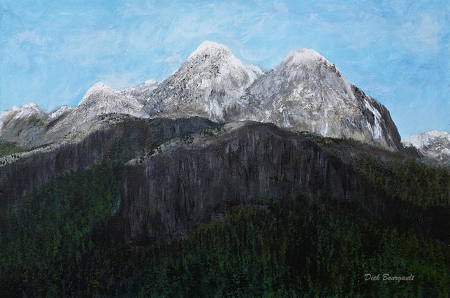 Wilderness Peaks Painting by Dick Bourgault