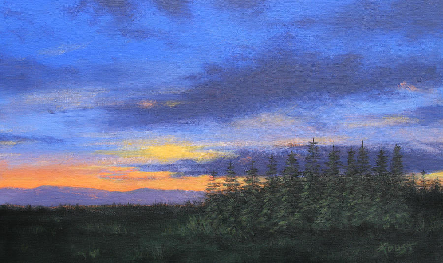 Sunset Painting - Wilderness Sunset by Gene Foust