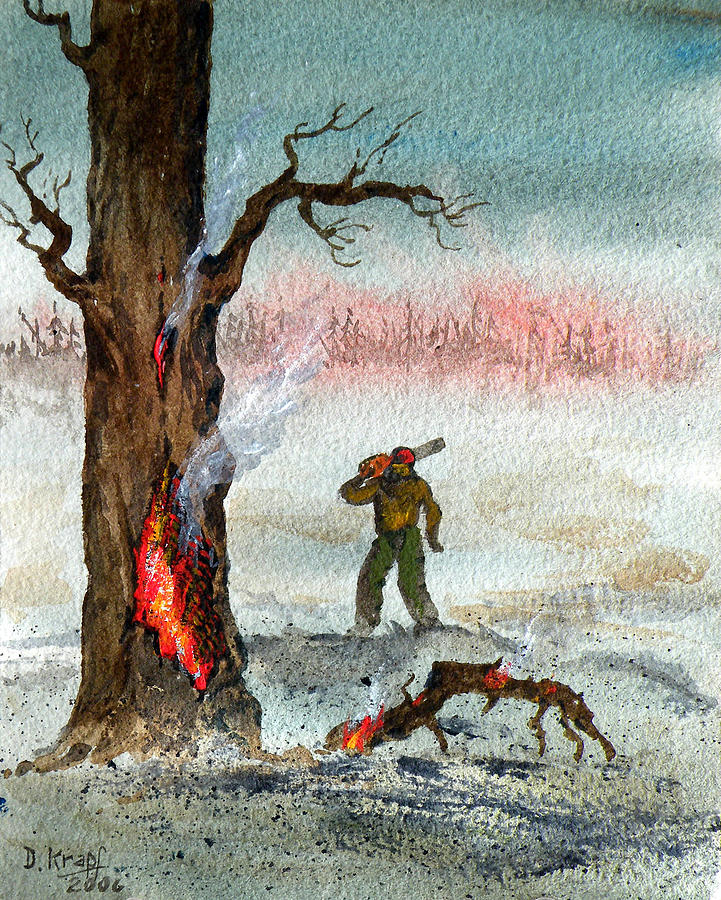 Wildland Fire Painting - Wildfire Sawyer by Dan Krapf