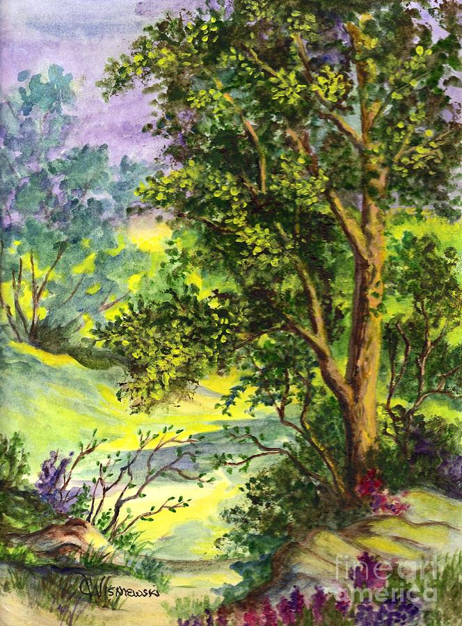 Wildflower Meadow Painting by Carol Wisniewski
