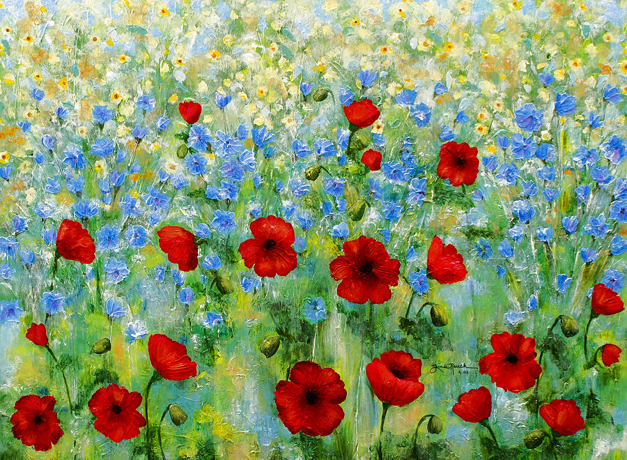 Wildflower Rhapsody Painting by Linda Rauch - Pixels