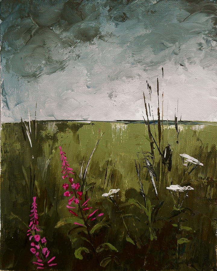 Wildflower Storm Painting by Carolyn Doe