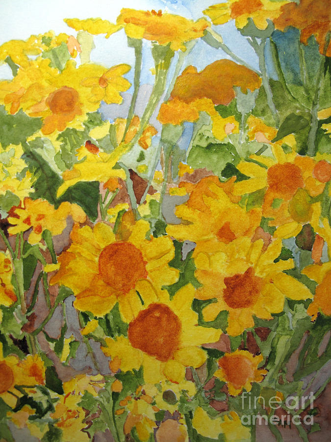 Wildflower Volunteers Painting by Sandy McIntire