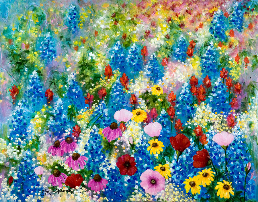 Wildflowers a la Monet Painting by Linda Rauch